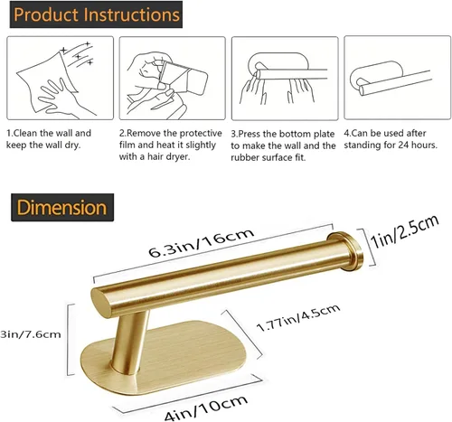 Vista 7 de JOPOFI Portapapel Higiénico - Portapapel Higiénico Autoadhesivo de Montaje en Pared para Baño, Acero Inoxidable SUS 304 Tira Adhesiva Portarrollo