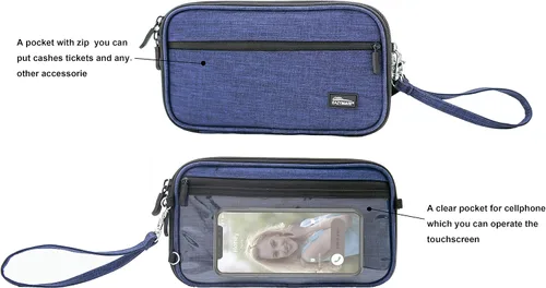 Vista 3 de EAZYMATE - Cartera de viaje familiar con bolsillo para teléfono con pantalla táctil organizador de crucero de viaje en avión - Papel pintado pequeño