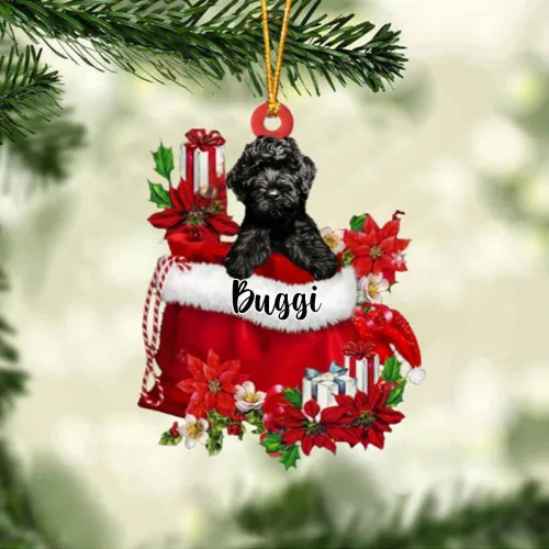 Vista 110 de Perro Akita Inu personalizado en bolsa de regalo, adorno de Navidad, nombre personalizado, regalo para amantes de los perros, familia, Navidad
