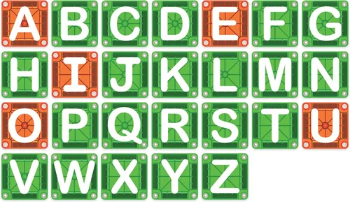 Vista 5 de MAGNA-TILES MicroMAGS Learn Letters - Juego de construcción magnética de 56 piezas, la marca original de construcción magnética