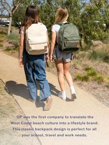 Vista 7 de Ocean Pacific OG - Mochila de pana para viajes, deportes, playa, trabajo, mochila casual para hombres y mujeres, se adapta a portátiles de 15.6