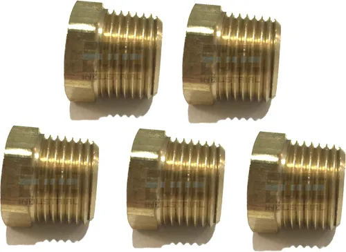Vista 3 de Conector hexagonal con núcleo de latón macho de 3/8" NPT MNPT combustible/aire/agua/aceite/gas WOG (cantidad 01)