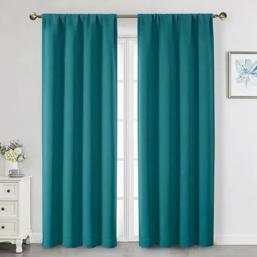 Vista 160 de Cortinas opacas para dormitorio, sala de estar, juego de 2 paneles de 54 pulgadas de largo, cortinas de oscurecimiento de habitación con aislamiento