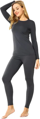Vista 15 de ViCherub Ropa Interior Térmica para Mujeres con Forro Polar Long Johns Capa Base Térmica Conjunto de Parte Superior e Inferior Clima Frío Negro