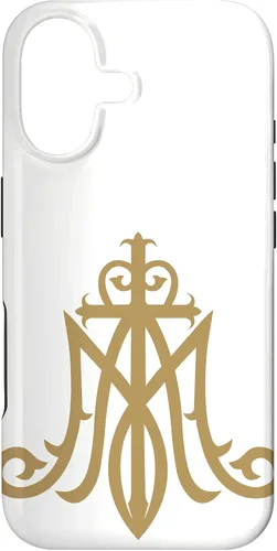 Vista 32 de Funda católica con monograma para iPhone 16 Virgin Mary Insignia Ave Maria