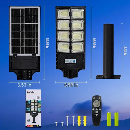 Vista 8 de Farolas solares para exteriores, IP67 impermeable, con sensor de movimiento, control remoto y automático del atardecer al amanecer, LED brillante