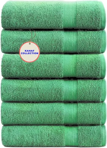 Vista 8 de KAHAF COLLECTION Paquete de 6 toallas de baño 100 % algodón, de 24 x 48 pulgadas, de secado rápido, altamente absorbentes, suaves al tacto
