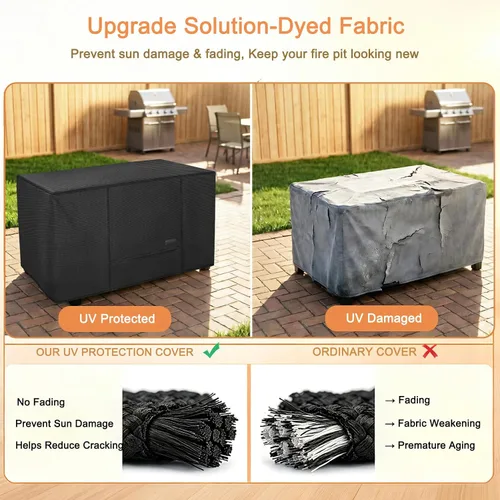 Vista 5 de NettyPro Funda rectangular para mesa auxiliar de patio, impermeable, para muebles de exterior, pequeña, rectangular, 36 x 22 x 18 pulgadas