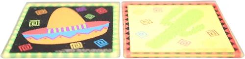 Vista 3 de Iconikal Posavasos de vidrio templado, Fiesta, paquete de 4