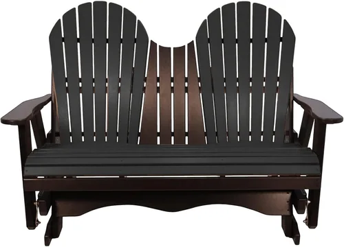 Vista 40 de Silla mecedora Aruba Adirondack de 2 pies, fabricada en Amish, madera de polietileno para exteriores, accesorios de acero inoxidable, fabricada