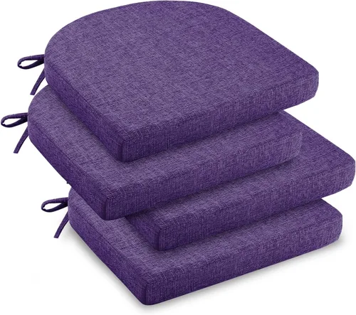 Vista 29 de downluxe Cojines para sillas de interior para sillas de comedor, almohadillas de espuma texturizada suaves y cómodas para sillas de cocina con lazos