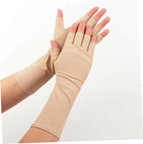 Vista 6 de 1 par de mangas protectoras solares duraderas transpirables y refrescantes para actividades al aire libre para jardinería, golf, pesca, correr