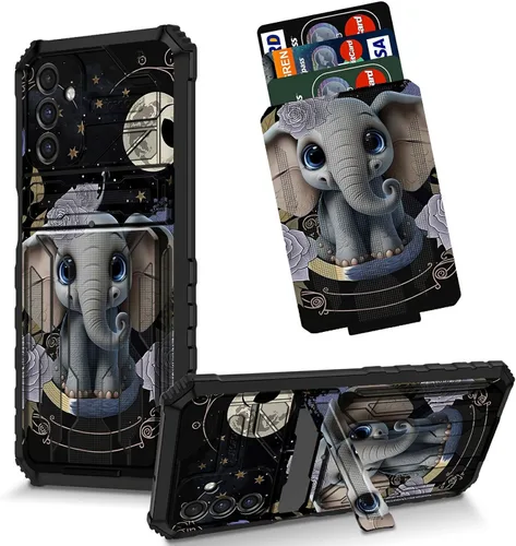 Vista 38 de Funda para Galaxy S21 FE 5G 2022 con soporte, funda de doble capa de policarbonato duro de TPU suave, estampado de vaca, estampado animal
