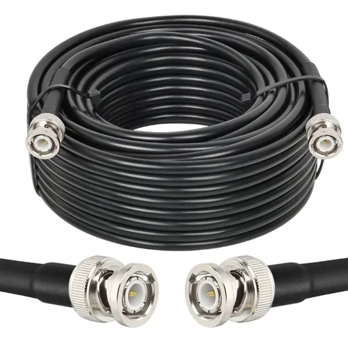 Vista 13 de MOOKEERF Cable BNC de 1 pie, paquete de 2 unidades de baja pérdida KMR240 BNC macho a macho cable coaxial de 50 ohmios para radioaficionado