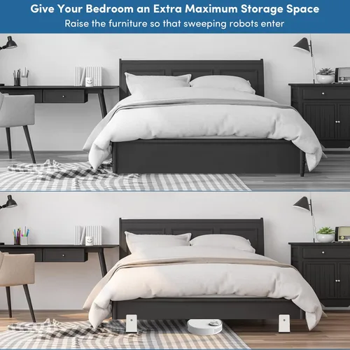 Vista 4 de DEDU Elevadores de cama con abrazadera de tornillo ajustable, elevadores de sofá de 3 pulgadas, resistentes, paquete de 4 unidades que soportan