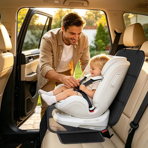 Vista 7 de Meolsaek Protector de asiento de automóvil para asiento de automóvil infantil, funda de asiento de automóvil impermeable 600D, tela acolchada más 1
