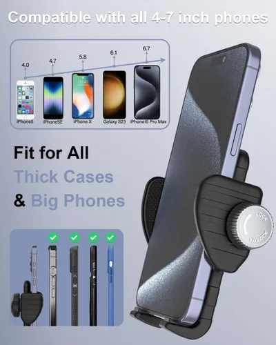 Vista 2 de Soporte de teléfono de cuello de cisne para silla de ruedas, bicicleta, bicicleta de giro, cochecito, barco, soporte de micrófono, scooter, cinta