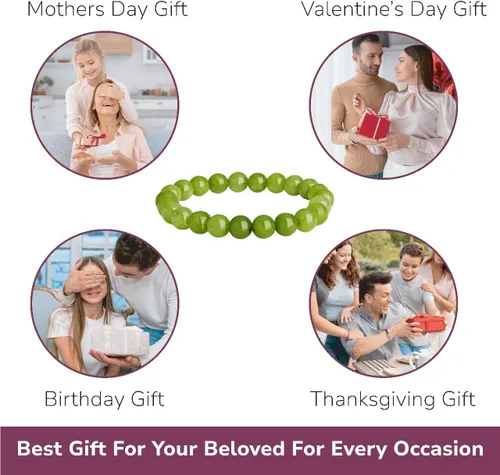 Vista 44 de Crystal Vibe Pulseras de cuentas de 0.315 in para mujeres y hombres, pulseras de cristal con piedras preciosas naturales, tamaño elástico ajustable