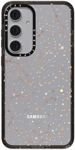 Vista 68 de CASETiFY Funda de impacto para Galaxy S22+ - Adhesivo Aries Moross, color negro transparente