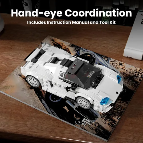 Vista 6 de Mould King Kit de construcción de modelos de coche con vitrina de acrílico