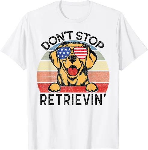 Vista 15 de Golden Retriever Dog Don't Stop Retrievin' Camiseta, Gris
