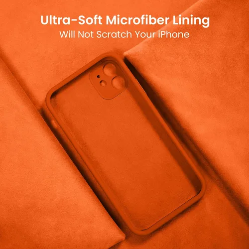 Vista 5 de FireNova Funda diseñada para iPhone 11, borde recto, protección de cámara mejorada, funda de silicona con forro de microfibra suave antiarañazos