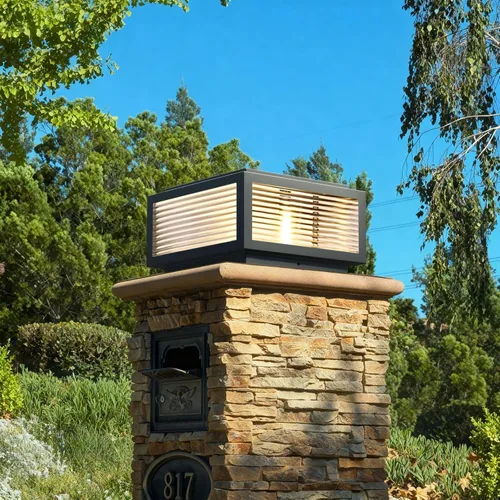 Vista 11 de Luz de poste para exteriores de 12 x 12 pulgadas, luz de columna, lámpara de columna con cable de 110-240 V (12-36 V bombilla de reemplazo), luz