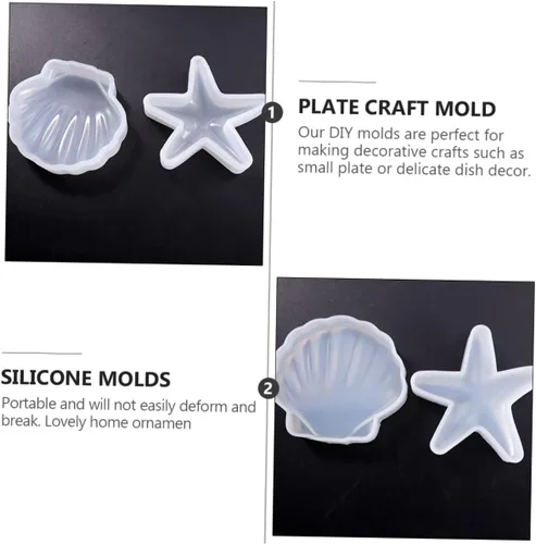 Vista 3 de Anneome Moldes de silicona únicos para caracolas de estrella de mar, seguros para hacer jabón de bricolaje para decoración