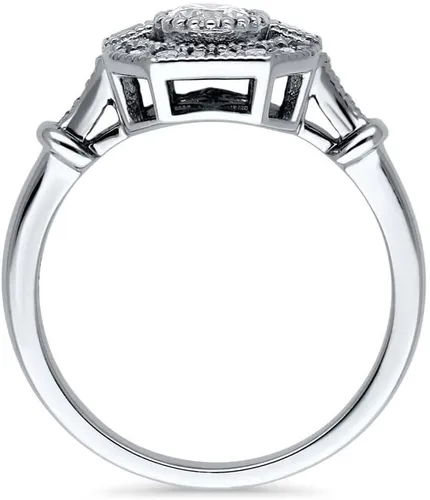 Vista 4 de BERRICLE Anillos Art Deco de plata de ley para mujer, anillo de circonita cúbica