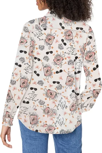 Vista 2 de Karl Lagerfeld Paris Women's Long Sleeve Whimsical Blouse
