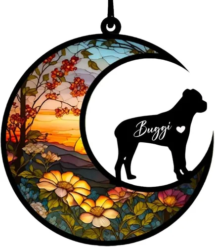Vista 21 de Atrapasoles conmemorativos personalizados para perros Akita, nombre de perro personalizado, adorno de pérdida de perro, regalo para amantes