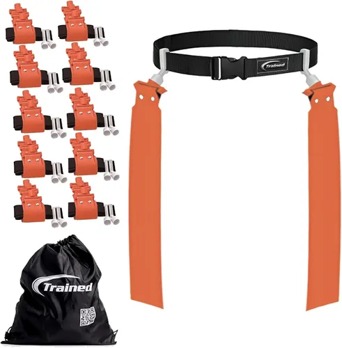 Vista 16 de Trained Cinturones de fútbol con bandera de hombre, juego de fútbol con bandera ajustable para equipos deportivos, entrenamiento y competencia