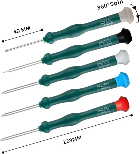 Vista 6 de JAOYSTII T6 T8 T9 T10 Xbox One Juego de destornilladores de seguridad 9 en 1 Torx Kit de herramientas de reparación de destornilladores de seguridad
