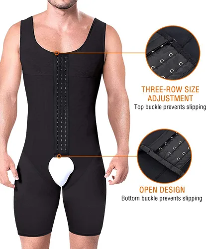 Vista 3 de NonEcho Body de adelgazamiento para hombre, con control de abdomen, talla grande