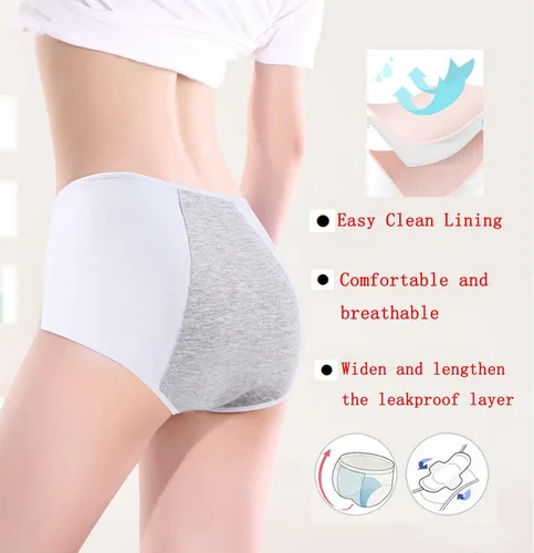 Vista 2 de Demifill Adolescente Niñas Periodo Ropa Interior Algodón Suave Mujeres Bragas Para Adolescentes Escritos
