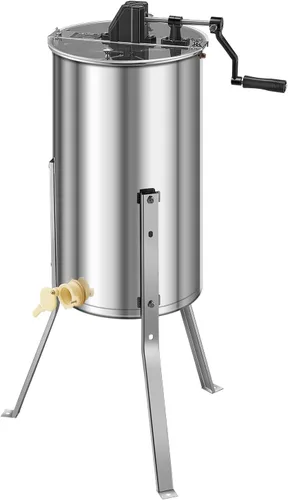 Vista 11 de VEVOR Extractor de miel, extractor manual de miel de 2 marcos con tapa transparente, tambor giratorio de acero inoxidable con soporte ajustable
