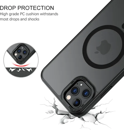 Vista 7 de GUAGUA Funda para iPhone 11 Pro Max con soporte, fundas magnéticas con soporte invisible plegable translúcido mate trasero delgado protector a
