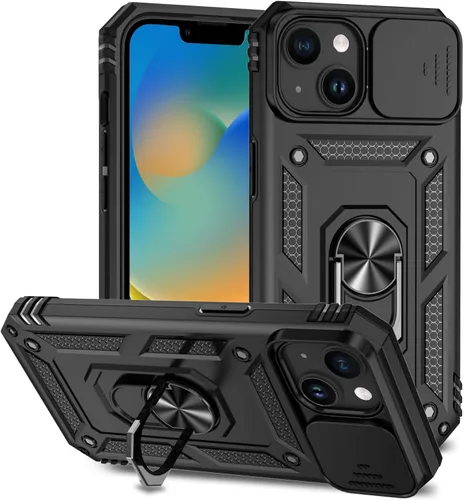 Vista 15 de Funda magnética compatible con iPhone 14 Pro de 6.1 pulgadas, funda magnética para iPhone 14 Pro con cubierta de cámara y soporte de grado militar