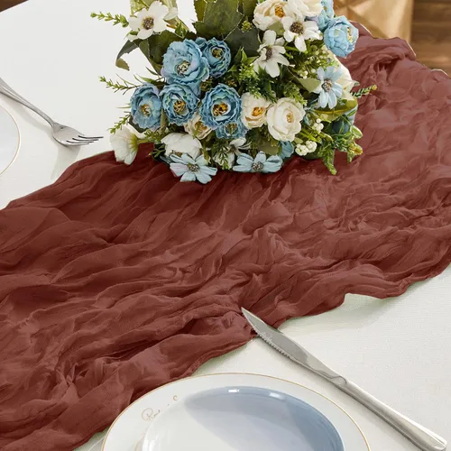 Vista 19 de BALCONY & FALCON Camino de mesa con borlas, lavable a máquina, caminos de mesa decorativos de lujo para el hogar para comedor, fiestas, banquetes