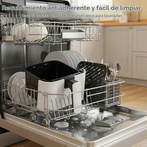 Vista 5 de Freidora de aire digital compacta de 3 cuartos de galón, pequeña freidora de aire con placa antiadherente, cesta apta para lavavajillas, apagado