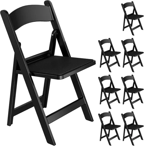 Vista 17 de Sillas plegables de resina con cojín para bodas, fiestas, paquete