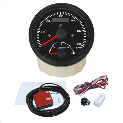 Vista 4 de ELING Velocímetro GPS de 3.346 in con tacómetro 60KM/H 4000RPM para automóvil, motocicleta, ATV, UTV, kilometraje reiniciable con retroiluminación