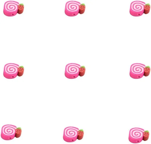 Vista 4 de Cuentas de arcilla polimérica hechas a mano con forma de fruta mixta, cuentas sueltas de color mixto, cuentas espaciadoras para hacer joyas