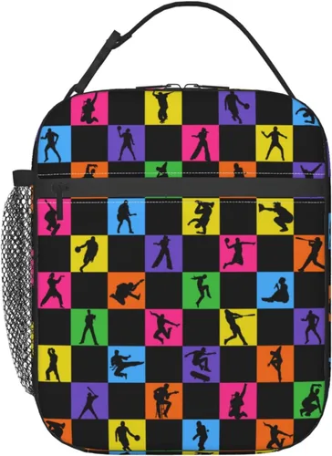 Vista 10 de Miaoquhe Lonchera de béisbol para hombres, bolsa de béisbol con bandera estadounidense para mujeres, bolsa de almuerzo para niños, bolsa de almuerzo