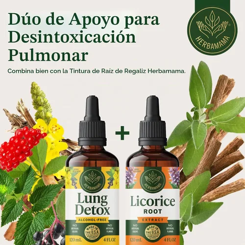 Vista 7 de HERBAMAMA Gotas de limpieza pulmonar con hoja de gordolobo - Gotas