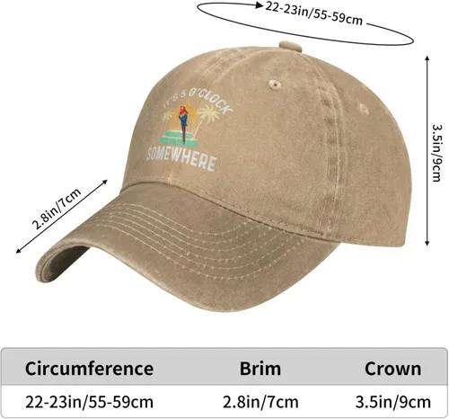 Vista 39 de Philysonic 5 Oclock Somewhere Hat It is 5 Oclock Somewhere Hat Gorra de béisbol para mujer, gorra de moda