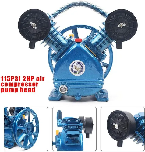 Vista 2 de Munsinn 2HP 115PSI doble cilindro V-tipo compresor de aire bomba bomba herramientas de aire 1.5KW