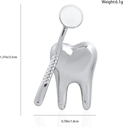 Vista 6 de HANRESHE - Lindo broche de enfermera regalo de médicos enfermeras joyería médica chapado en oro alfileres de esmalte de dibujos animados broches