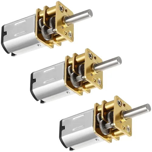 Vista 7 de 3 piezas de motor de reducción de velocidad DC 3V 30RPM N20 con eje de 3mm, motor de rueda dentada de metal mini con caja de cambios de metal