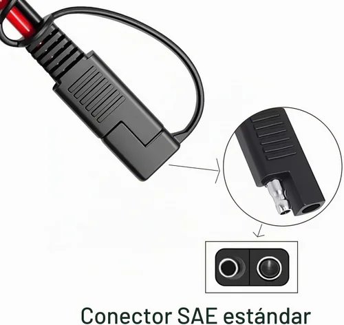 Vista 4 de Cable adaptador de enchufe de encendedor de cigarrillos hembra SAE de 14 AWG a 12 V, conector de desconexión rápida SAE de 2 pines, cable de carga